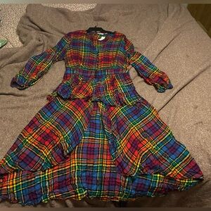Nwt New York & Company Plaid rainbow blouse